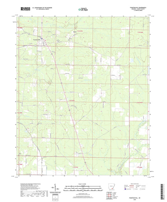 Fountain Hill Arkansas US Topo Map Image