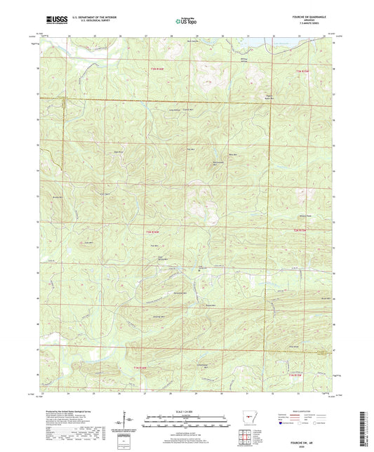 Fourche SW Arkansas US Topo Map Image