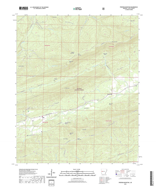 Freedom Mountain Arkansas US Topo Map Image