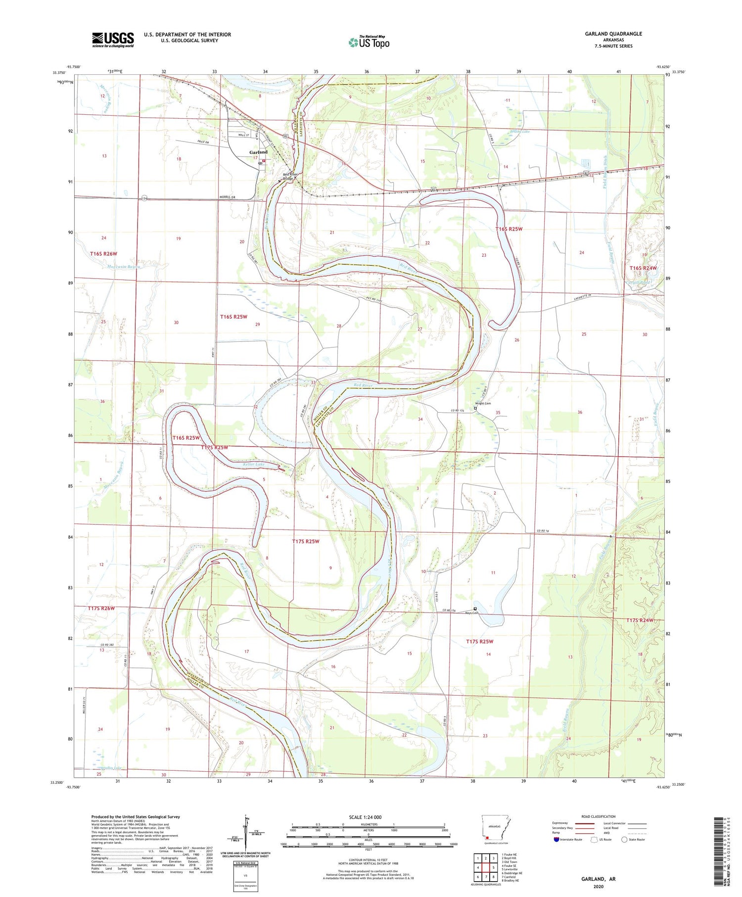 Garland Arkansas US Topo Map Image