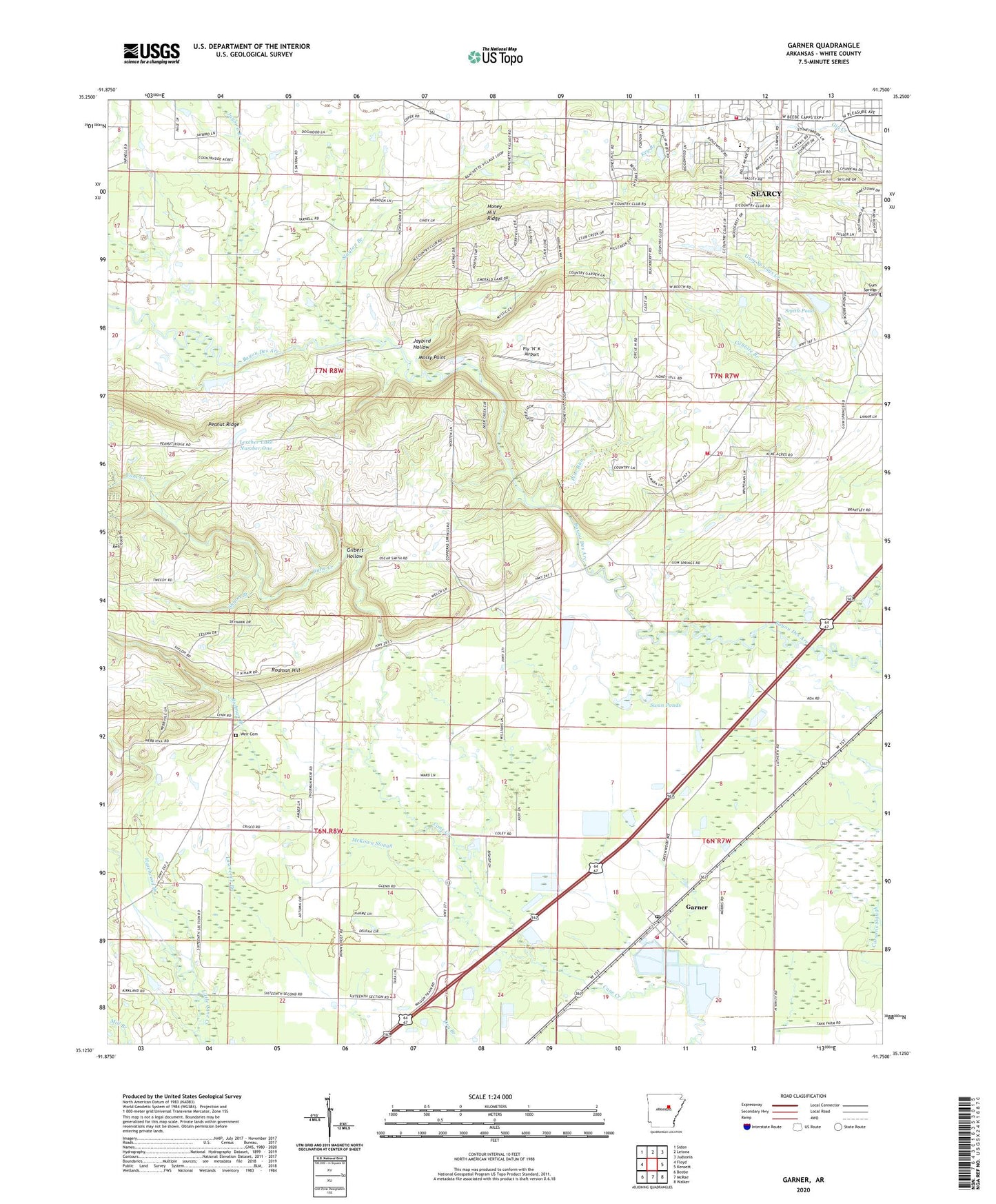 Garner Arkansas US Topo Map Image