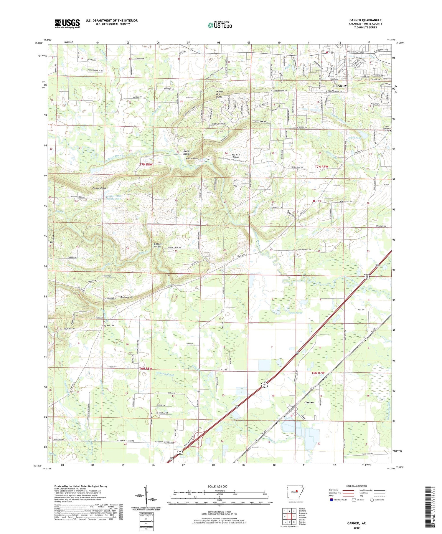 Garner Arkansas US Topo Map Image