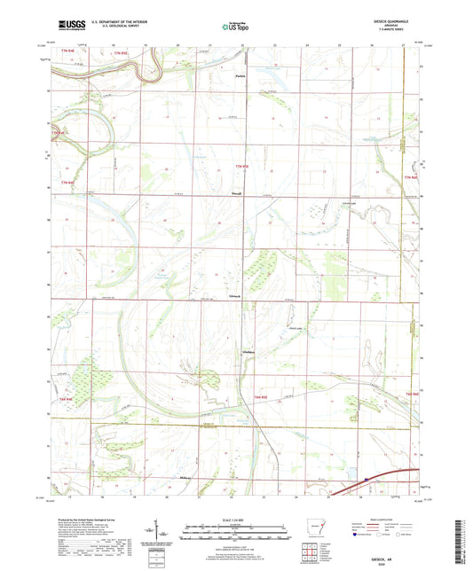 Gieseck Arkansas US Topo Map Image