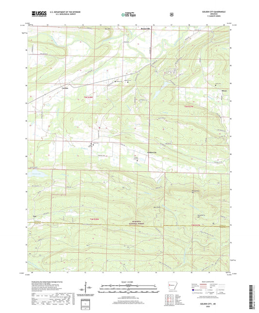 Golden City Arkansas US Topo Map Image