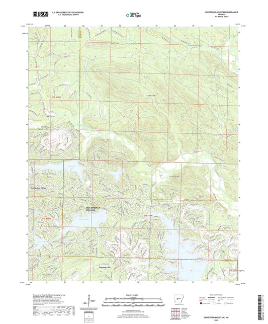 Goosepond Mountain Arkansas US Topo Map Image