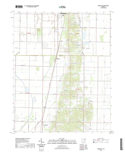 Greenfield Arkansas US Topo Map Image
