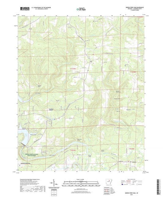 Greers Ferry Dam Arkansas US Topo Map Image