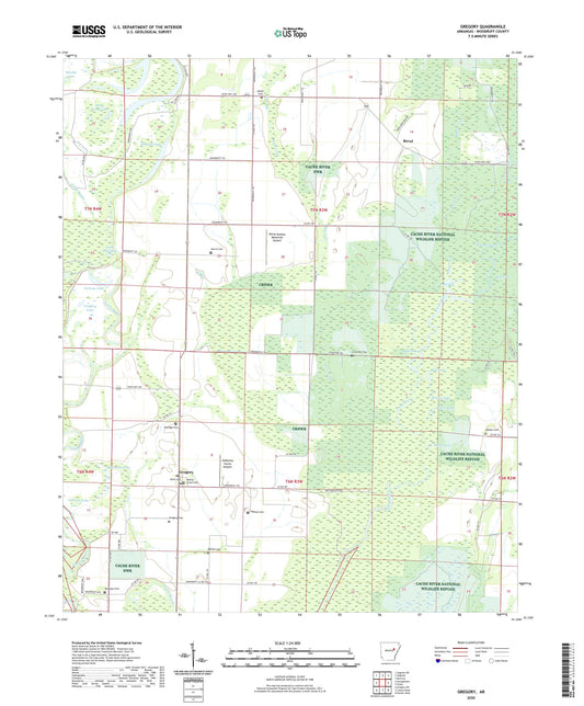 Gregory Arkansas US Topo Map Image