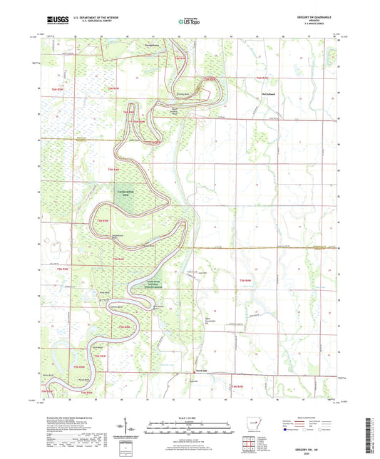 Gregory SW Arkansas US Topo Map Image