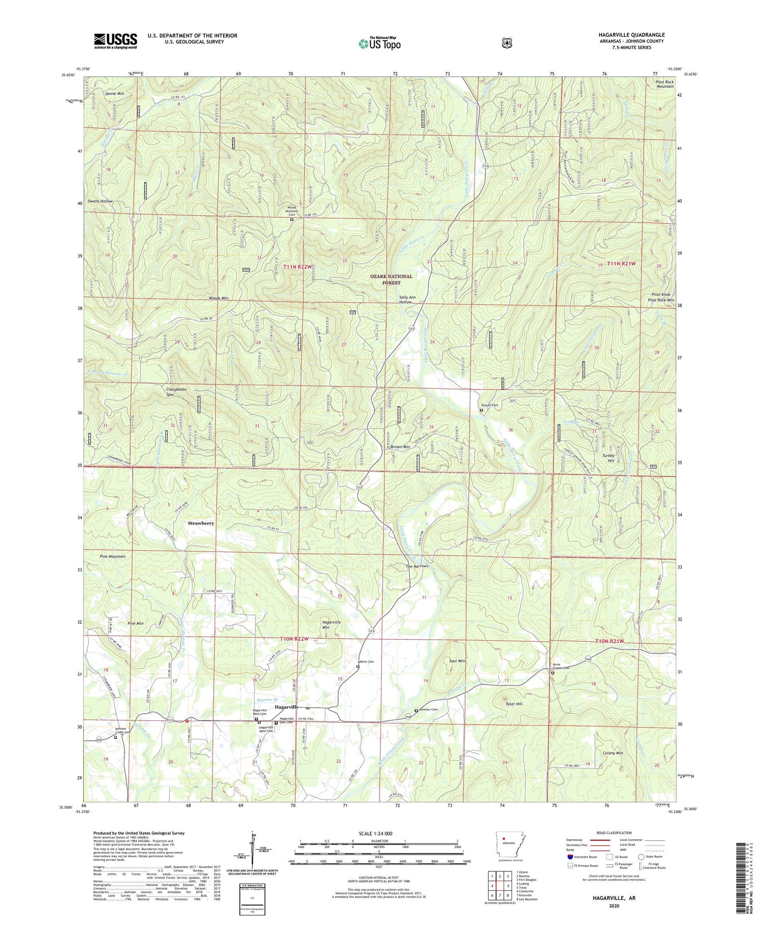 Hagarville Arkansas US Topo Map Image