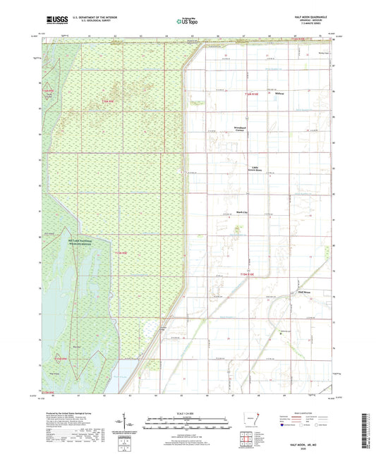 Half Moon Arkansas US Topo Map Image