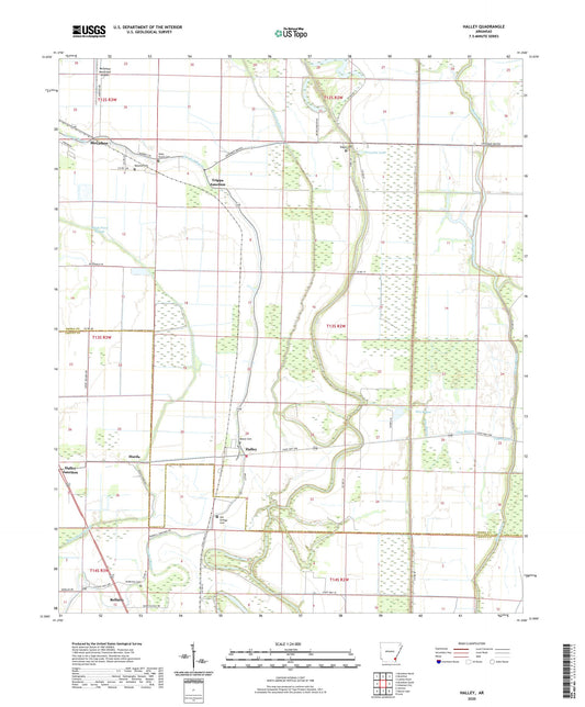 Halley Arkansas US Topo Map Image