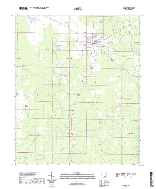 Hamburg Arkansas US Topo Map Image