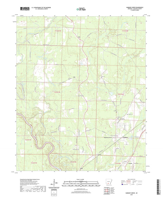 Harmony Grove Arkansas US Topo Map Image
