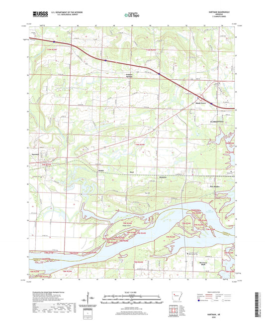 Hartman Arkansas US Topo Map Image