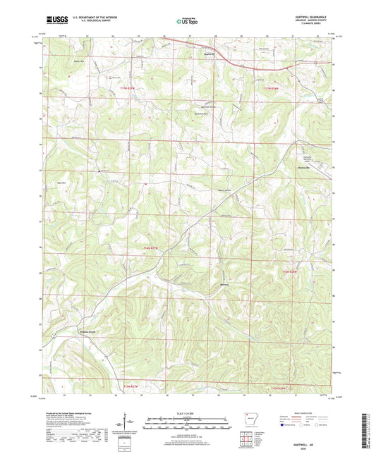 Hartwell Arkansas US Topo Map Image