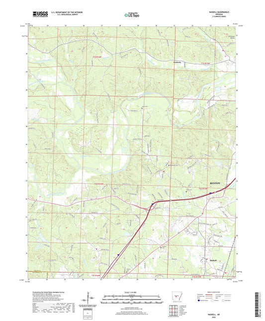 Haskell Arkansas US Topo Map Image