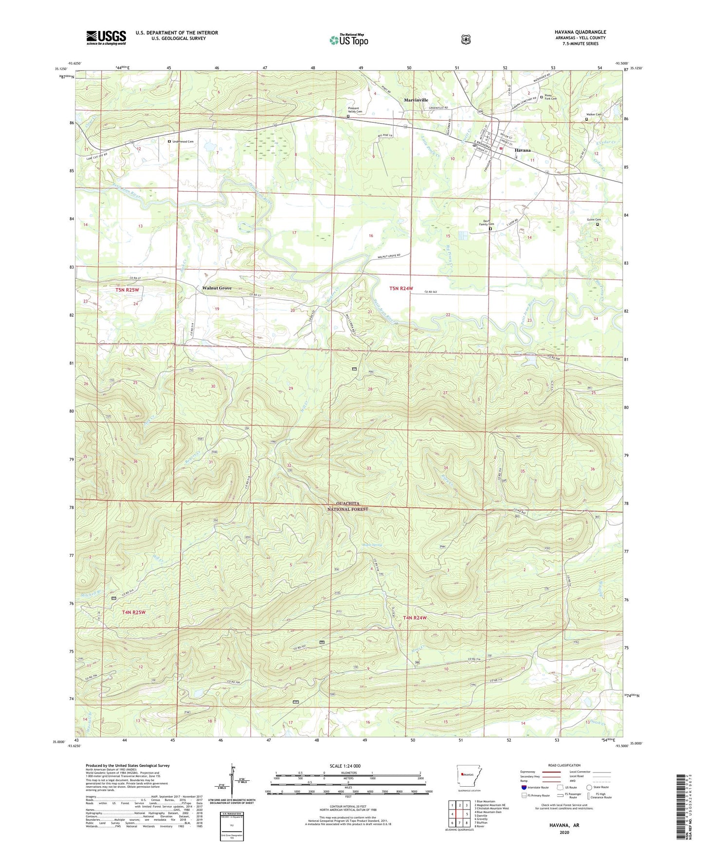 Havana Arkansas US Topo Map Image