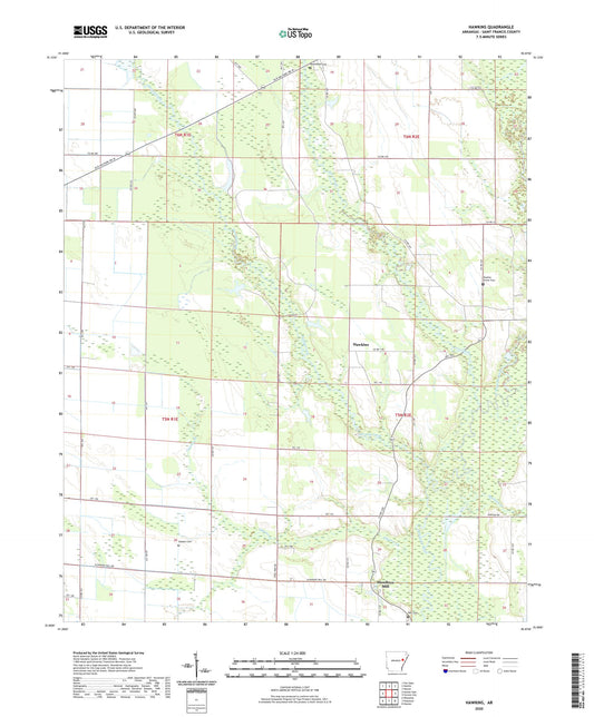 Hawkins Arkansas US Topo Map Image