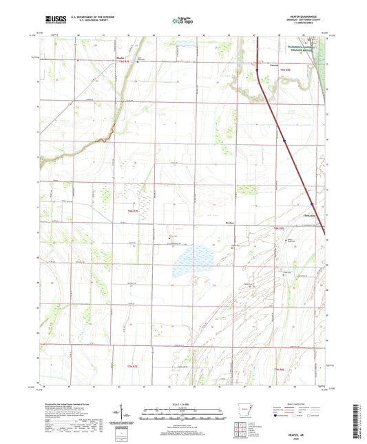 Heafer Arkansas US Topo Map Image