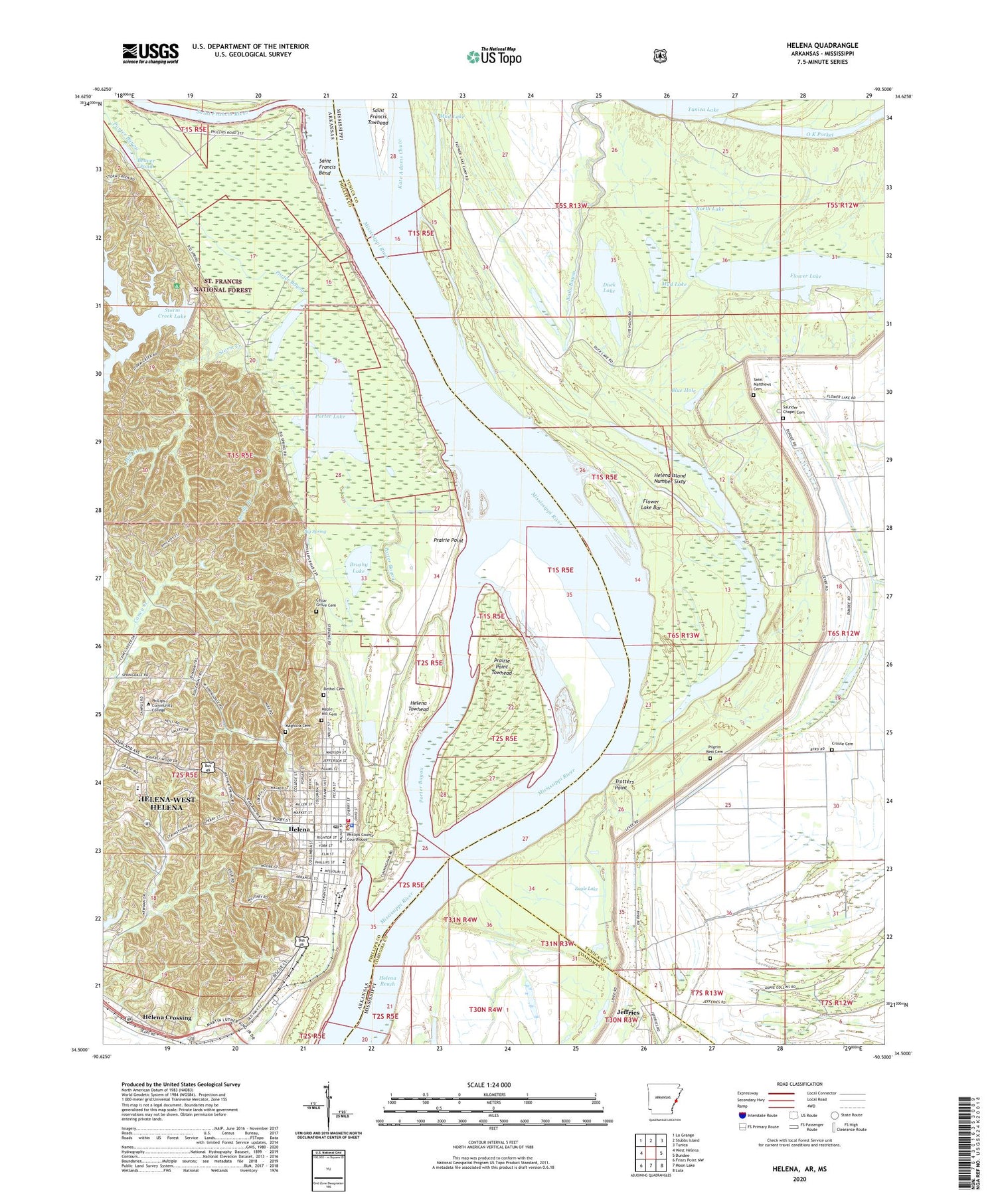 Helena Arkansas US Topo Map Image