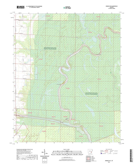 Henrico SW Arkansas US Topo Map Image