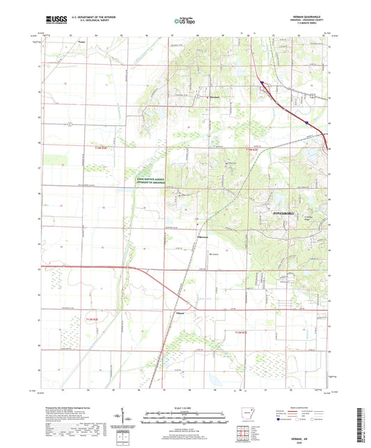 Herman Arkansas US Topo Map Image
