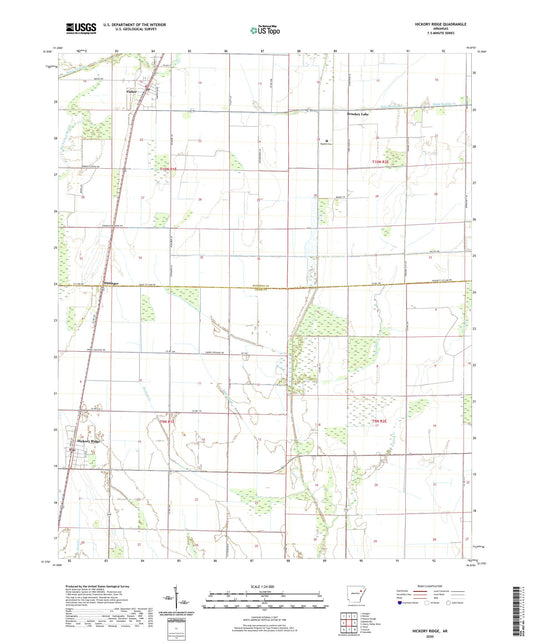 Hickory Ridge Arkansas US Topo Map Image