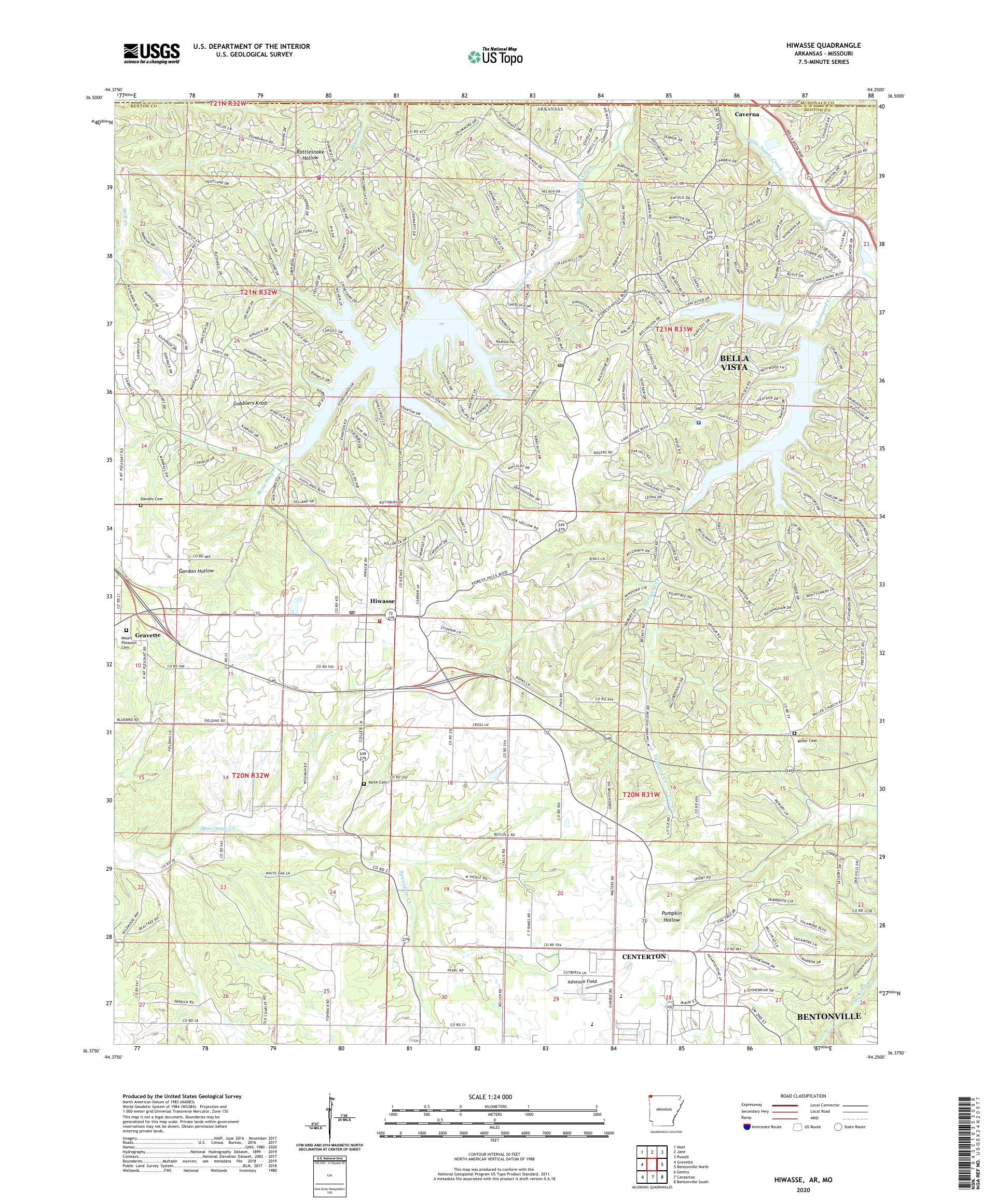 Hiwasse Arkansas US Topo Map – MyTopo Map Store