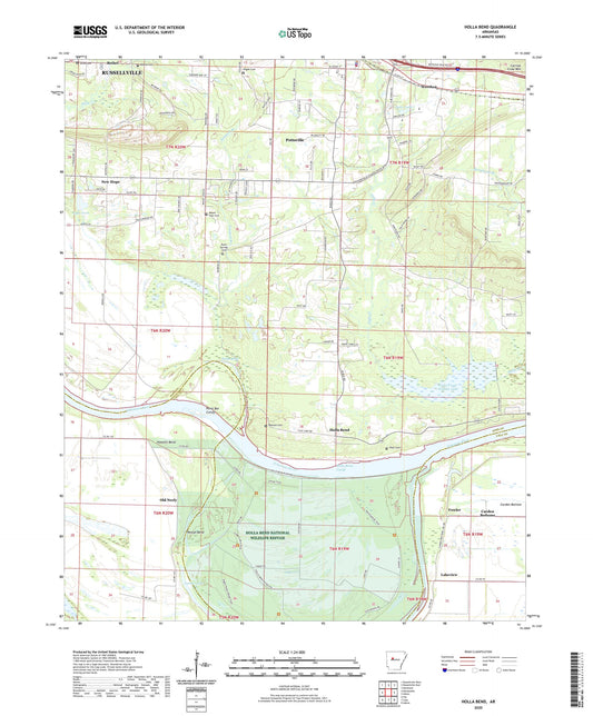 Holla Bend Arkansas US Topo Map Image