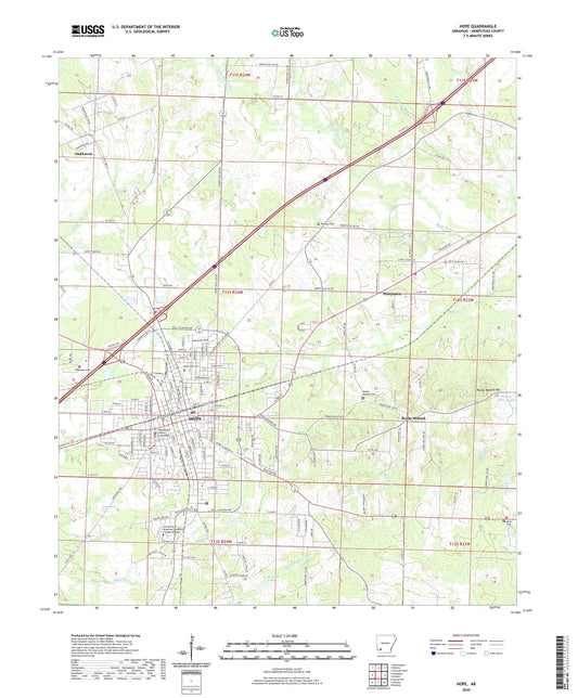 Hope Arkansas US Topo Map Image