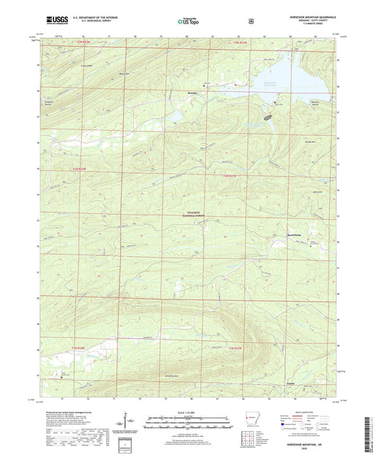 Horseshoe Mountain Arkansas US Topo Map Image