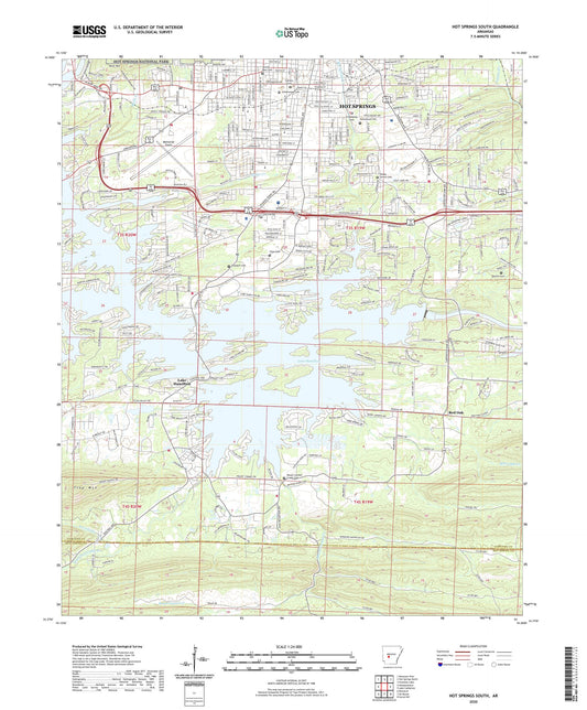 Hot Springs South Arkansas US Topo Map Image