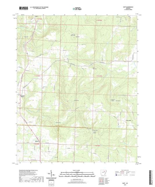 Huff Arkansas US Topo Map Image