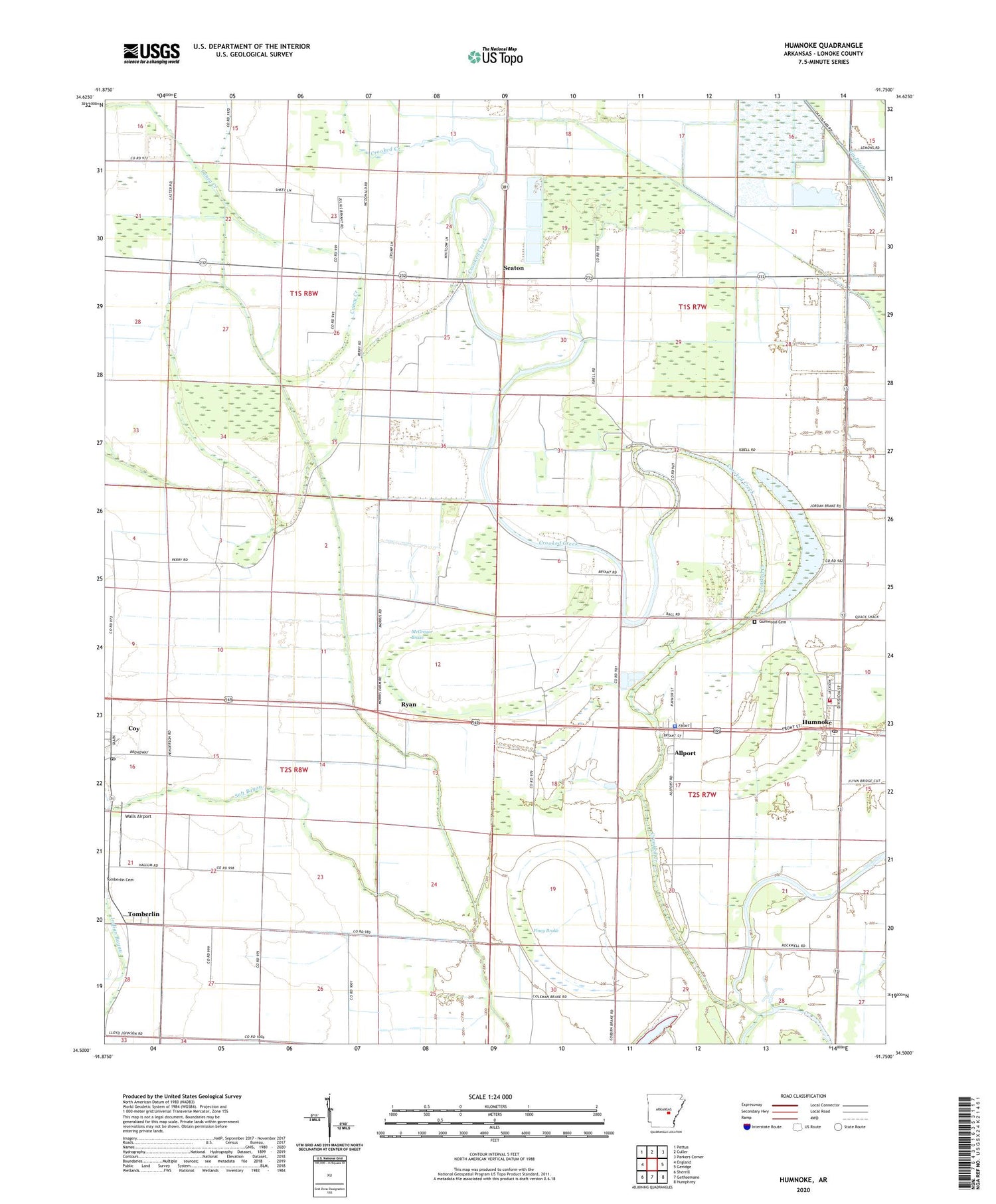 Humnoke Arkansas US Topo Map Image