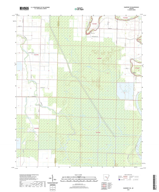 Humphrey SW Arkansas US Topo Map Image