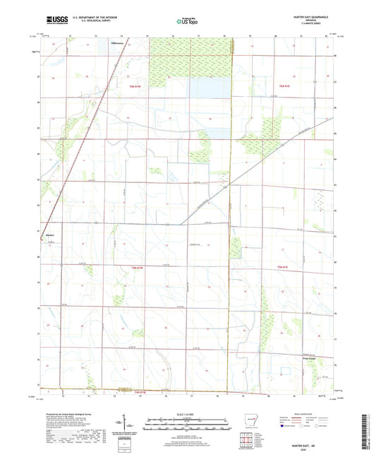Hunter East Arkansas US Topo Map Image