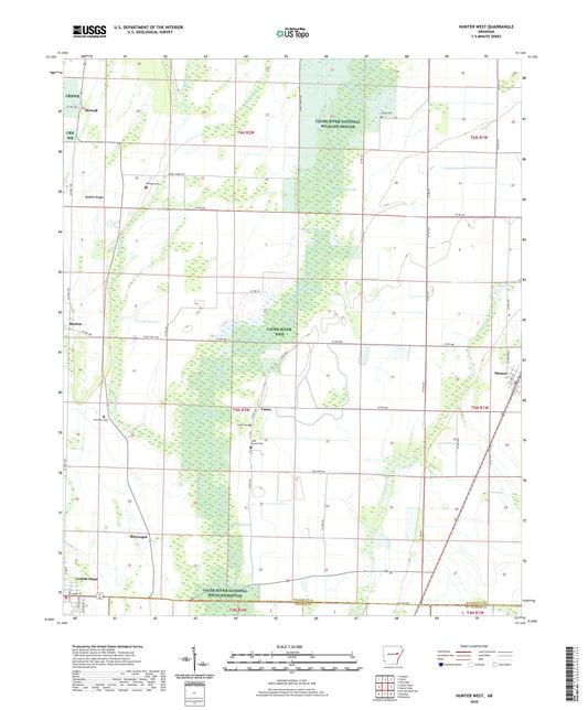 Hunter West Arkansas US Topo Map Image