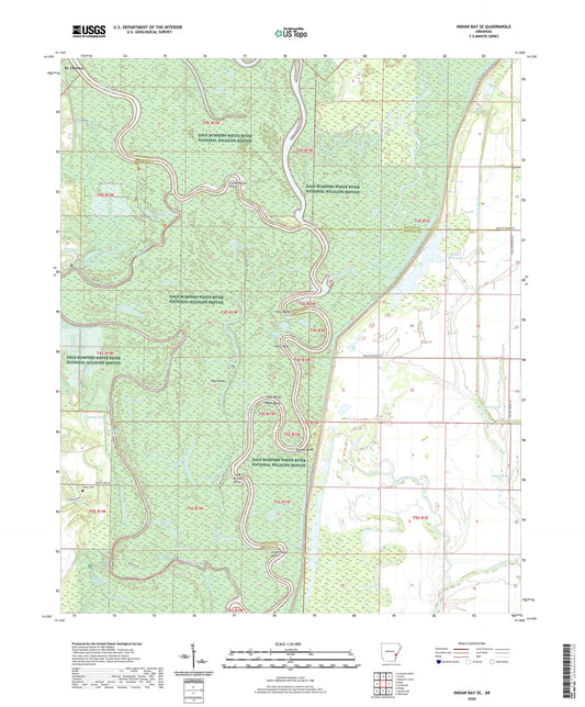 Indian Bay SE Arkansas US Topo Map Image