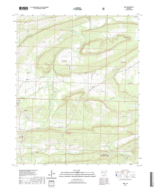 Ione Arkansas US Topo Map Image