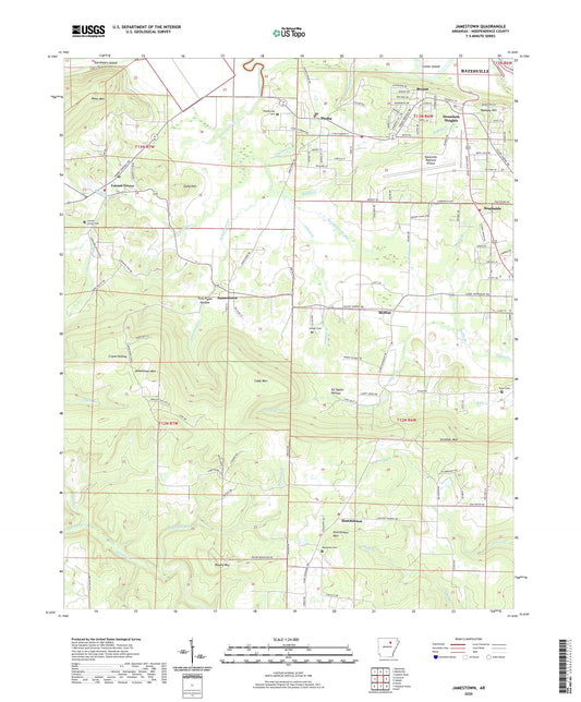 Jamestown Arkansas US Topo Map Image