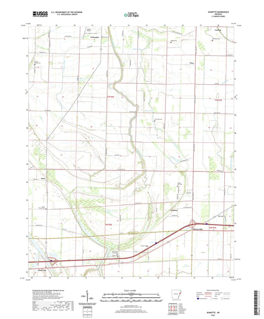 Jeanette Arkansas US Topo Map Image