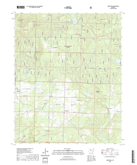Jerusalem Arkansas US Topo Map Image