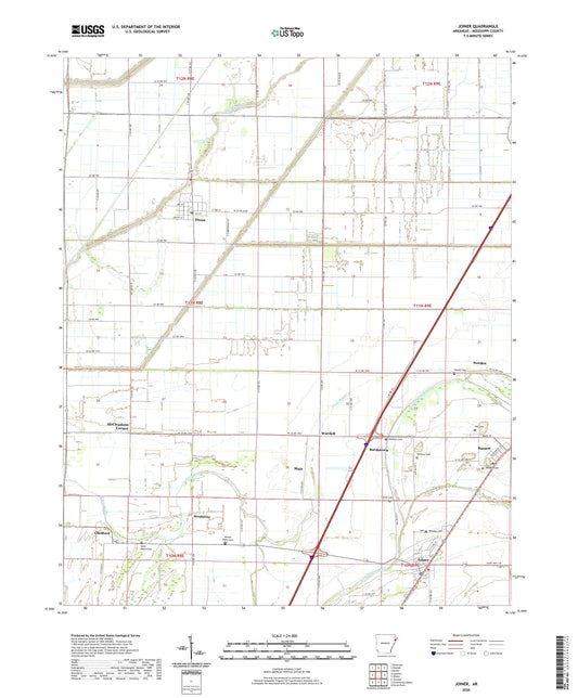 Joiner Arkansas US Topo Map Image