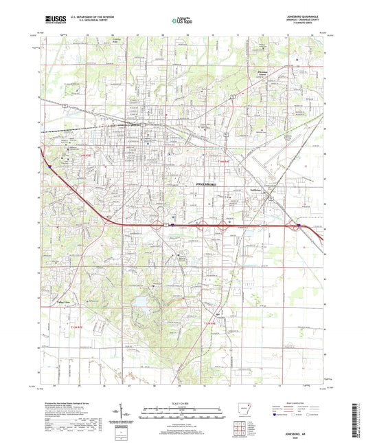 Jonesboro Arkansas US Topo Map Image