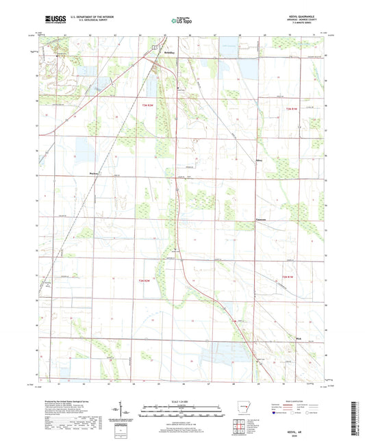 Keevil Arkansas US Topo Map Image