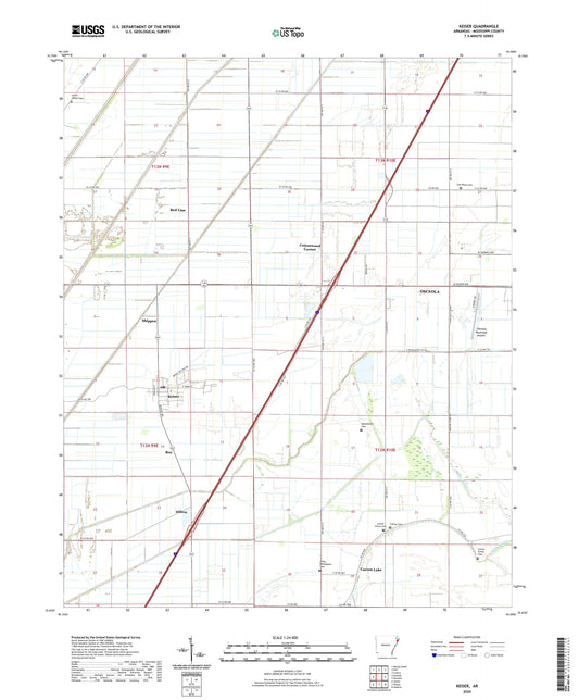 Keiser Arkansas US Topo Map Image