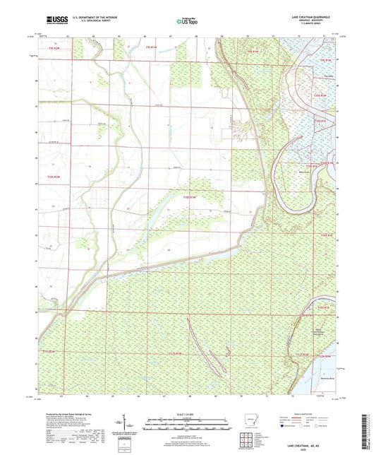 Lake Cheatham Arkansas US Topo Map Image
