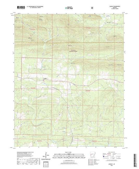 Langley Arkansas US Topo Map Image