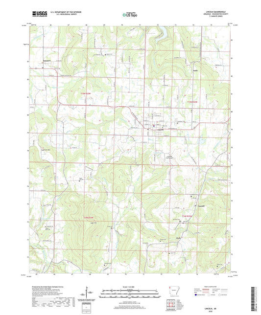 Lincoln Arkansas US Topo Map Image
